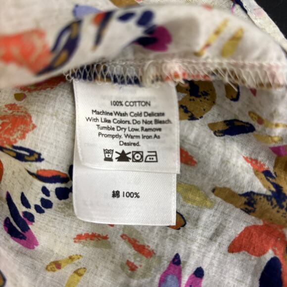 Eddie Bauer Abstract Floral Sleeveless Blouse Top Women's Large Summer Spring - Picture 7 of 7